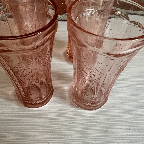 4 Indiana Depression Glass Pink Tumblers - Picture 6 of 6